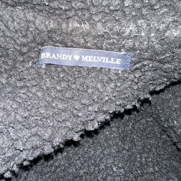 Brandy Melville Black Sherpa Lined Button Up Denim Jacket Sz S, Classic, Neutral - Picture 7 of 8